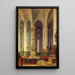 Johann Karl Schultz - A View of the Rococo Pulpit of St Marys Church in Gdask.webp