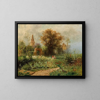 A Summer Day - Johann Kautsky — framed artwork on a wall