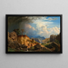 a vast landscape with rainbow - Johann Kautsky — framed artwork on a wall