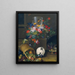 Nature morte avec un bocal à poissons rouges - Johann Knapp — framed artwork on a wall