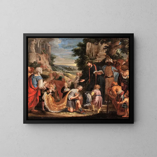 Saint Thomas the Apostle baptizing the Indo-Parthian king Gudnaphar - Johann König — framed artwork on a wall