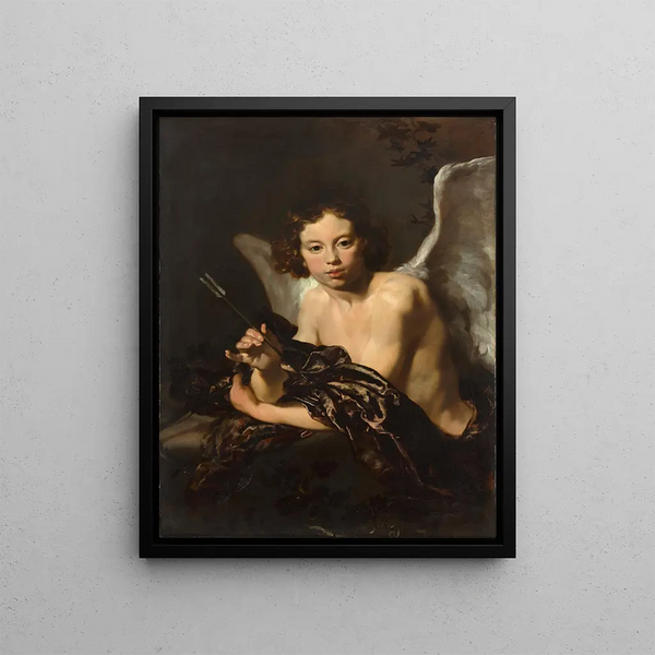 Cupidon Amour - Johann Liss — framed artwork on a wall