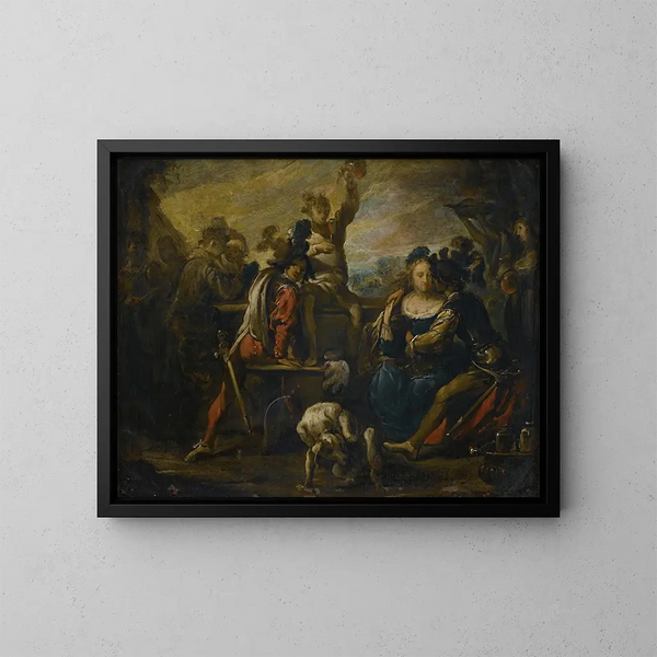 The Prodigal Son - Johann Liss — framed artwork on a wall
