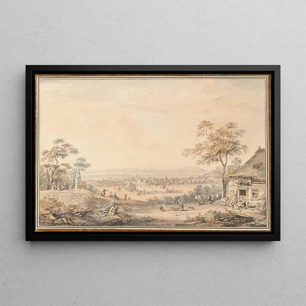 View of Belp - Johann Ludwig Aberli — framed artwork on a wall