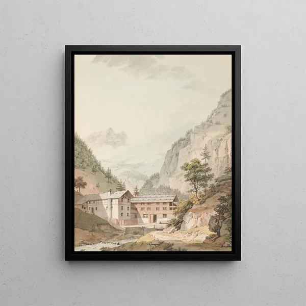 Bad Weissenburg - Johann Ludwig Aberli — framed artwork on a wall
