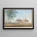 New castle of the barony of Belp, Levant side - Johann Ludwig Aberli — framed artwork on a wall
