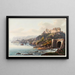 Vue de St. Goar et de la ruine de Rheinfels vers le rocher de Loreley - Johann Ludwig Bleuler — framed artwork on a wall