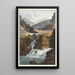 View of the Rhine waterfall and the Avers torrent in Roflen - Johann Ludwig Bleuler — framed artwork on a wall