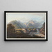 View of Razuns Castle from Mount Galanda and the Gunkels Mountain Path - Johann Ludwig Bleuler — framed artwork on a wall