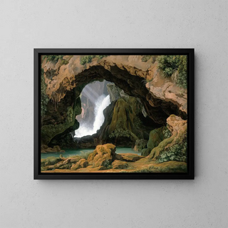 La Grotte de Neptune à Tivoli - Johann Martin von Rohden — framed artwork on a wall