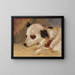 Head of a Dog - Johann Matthias Ranftl — framed artwork on a wall