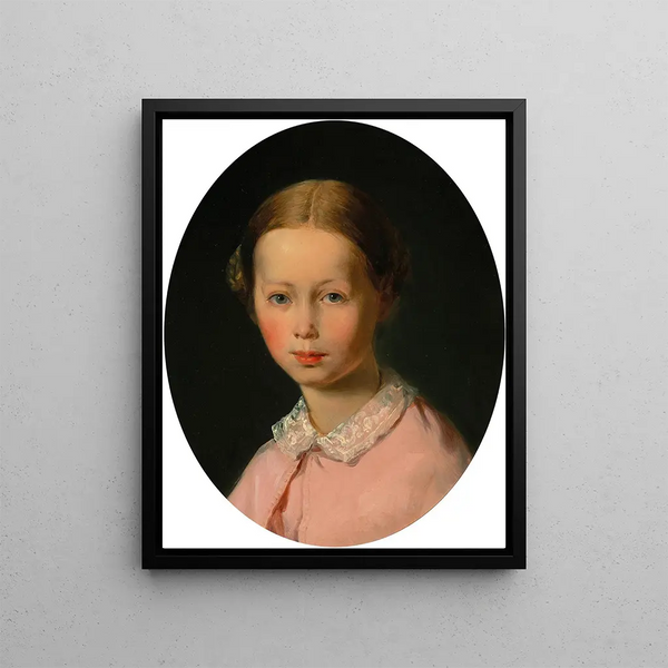 Portrait of Henriette Theresia Ferdinande Franz von Astrenberg née Fux - Johann Matthias Ranftl — framed artwork on a wall