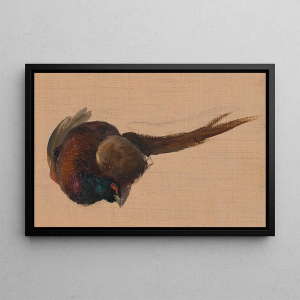 Study of a dead pheasant - Johann Matthias Ranftl — framed artwork on a wall