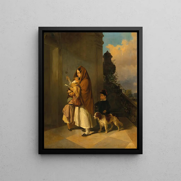 The Supplicants - Johann Matthias Ranftl — framed artwork on a wall