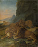Landscape with a Lion Family - Johann Melchior Roos — artwork view