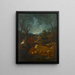 Berger et troupeau dans une vallée rocheuse - Johann Melchior Roos — framed artwork on a wall