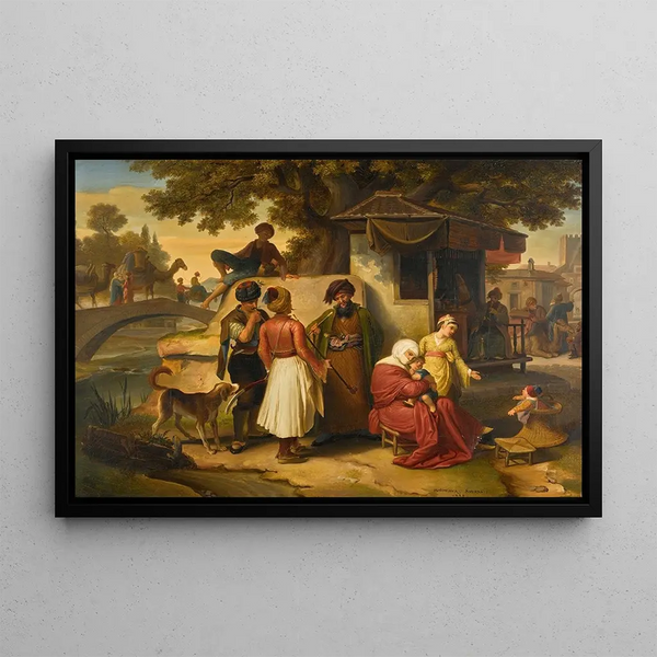 Outside the gates of Smyrna - Johann Michael Wittmer — framed artwork on a wall