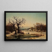 Winter Landscape Painting of Bordesholm - Johann Moritz Rugendas — framed artwork on a wall