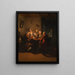 Chess game by candlelight - Johann Mongels Culverhouse — framed artwork on a wall