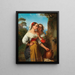Young Italian women at the fountain - Johann Nepomuk Ender — framed artwork on a wall