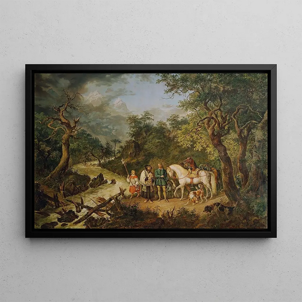 Rodolphe de Habsbourg et le Prêtre - Johann Nepomuk Hoechle — framed artwork on a wall