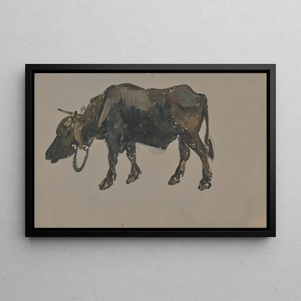A buffalo - Johann Nepomuk Rauch — framed artwork on a wall