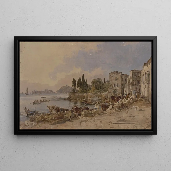 Quai de Gaeta - Johann Nepomuk Rauch — framed artwork on a wall