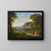 an Arcadian landscape with a bridge - Johann Nepomuk Schadlberger — framed artwork on a wall