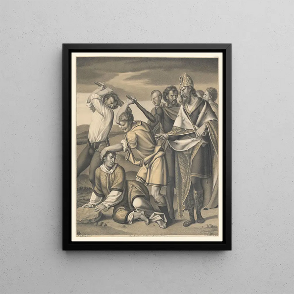 Martyre de saint Ewal - Johann Nepomuk Strixner — framed artwork on a wall