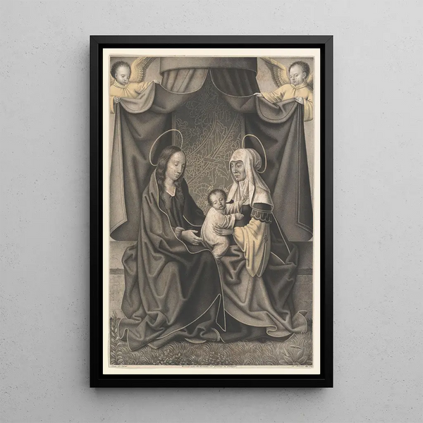 Marie et Anne avec l'Enfant Jésus - Johann Nepomuk Strixner — framed artwork on a wall