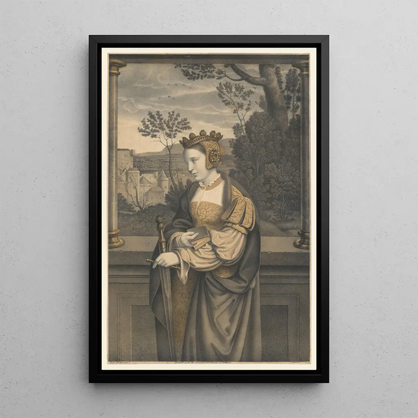 Saint Catherine - Johann Nepomuk Strixner — framed artwork on a wall