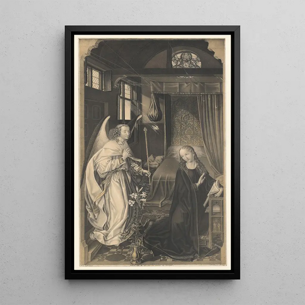 L'Annonciation - Johann Nepomuk Strixner — framed artwork on a wall