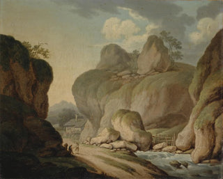 Rocky landscape with river - Johann Nepomuk Wocher — artwork view
