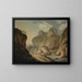 Rocky landscape with river - Johann Nepomuk Wocher — framed artwork on a wall