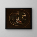 Family scene in an interior - Johann Niedermann — framed artwork on a wall