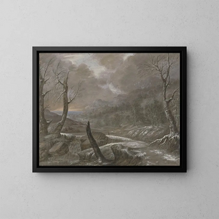 Landscape with Watercourse - Johann Nikolaus Gassner — framed artwork on a wall