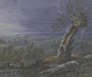 Landscape painting with rainbow - Johann Nikolaus Gassner — artwork view