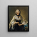 Portrait of an Unknown Lady with a Box of Golden Chocolates - Johann Nikolaus Grooth — framed artwork on a wall