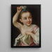 Young girl holding a flower - Johann Nikolaus Grooth — framed artwork on a wall