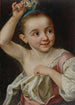Young girl holding a flower - Johann Nikolaus Grooth — artwork view