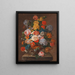 a bouquet of flowers with a bird's nest - Johann Oberer — framed artwork on a wall