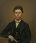 Study of a portrait of a young man with a book - Johann Perger — artwork view