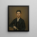 Study of a portrait of a young man with a book - Johann Perger — framed artwork on a wall