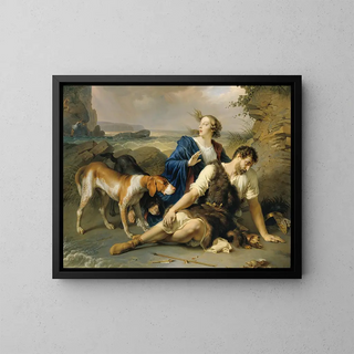 Arindal and Daura - Johann Peter Krafft — framed artwork on a wall
