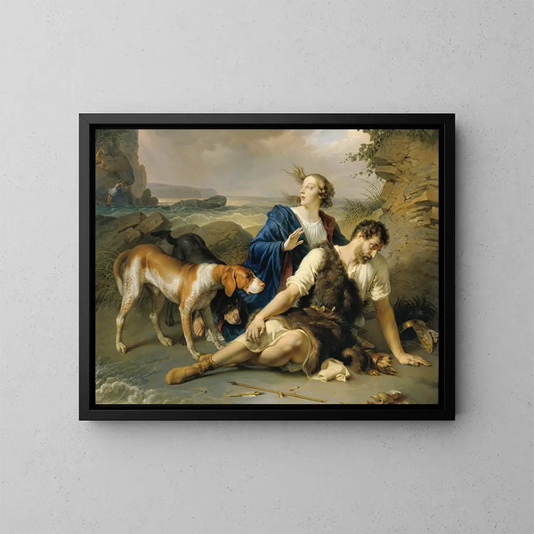 Arindal and Daura - Johann Peter Krafft — framed artwork on a wall