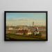View of the Danube Canal towards Leopoldstadt - Johann Peter Krafft — framed artwork on a wall