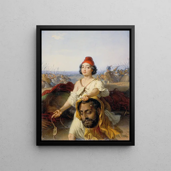 David with the Head of Goliath - Johann Peter Krafft — framed artwork on a wall