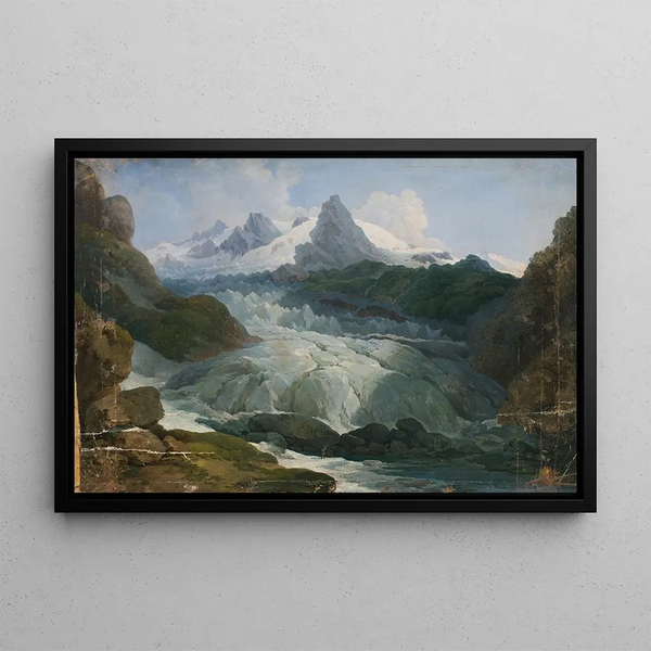 The Glacier of the Rhône - Johann Peter Krafft — framed artwork on a wall