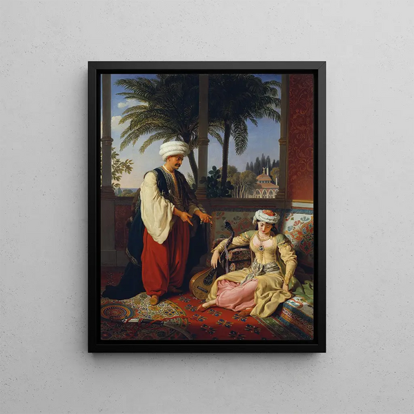 L'infidélité turque - Johann Peter Krafft — framed artwork on a wall