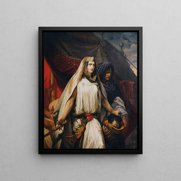 Judith with the Head of Holofernes - Johann Peter Krafft — framed artwork on a wall